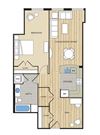 1 Bed1 Bath Den 824sf Floor Plan 1 Bed1 Bath Den 824sf Floor Plan at Clayborne Apartments, Alexandria, VA, 22314